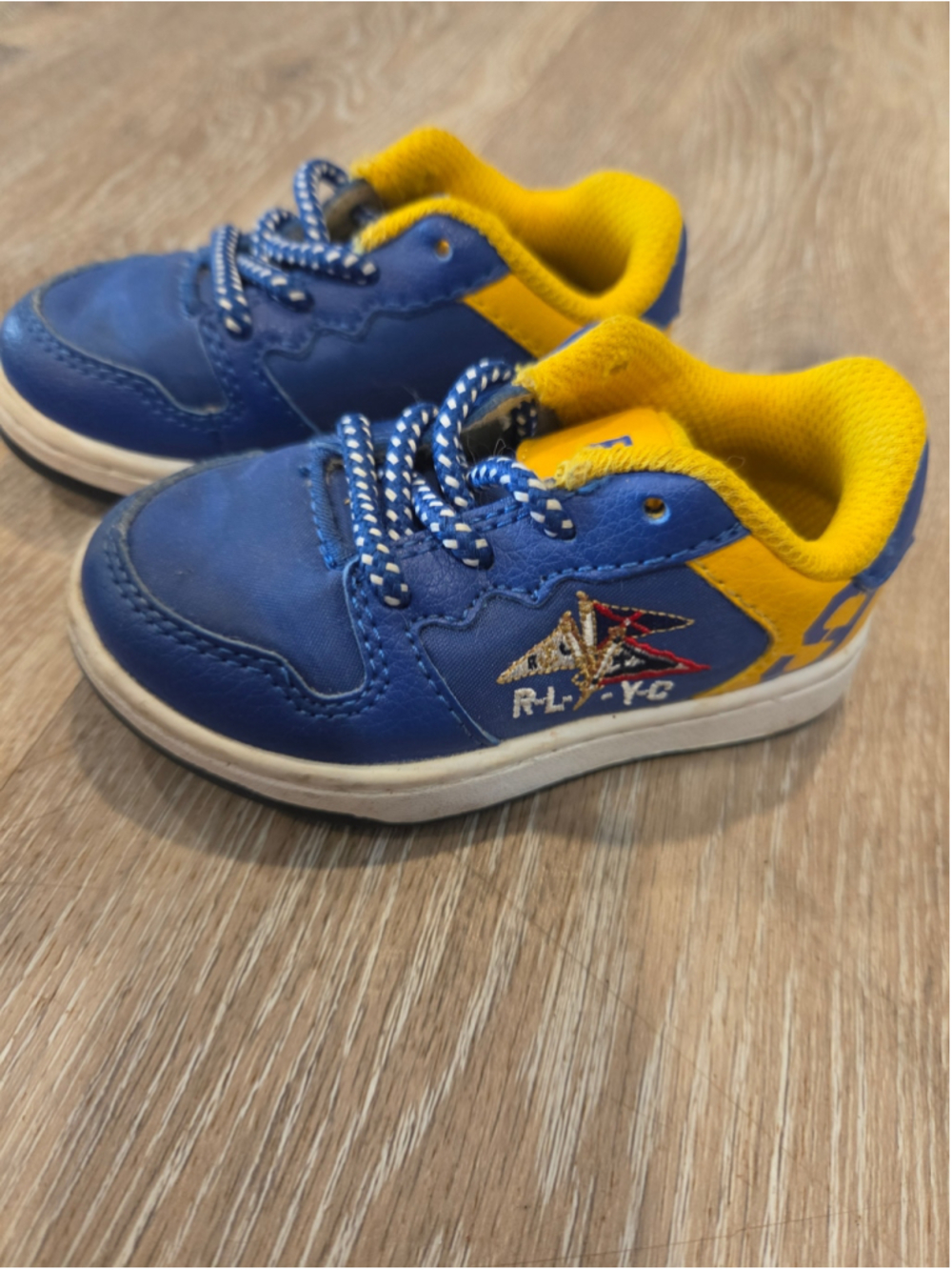 Polo Ralph Lauren Baby Sneakers Size 5 Blue and Yellow